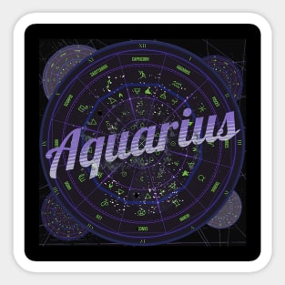 Aquarius Zodiac Astrology Sticker